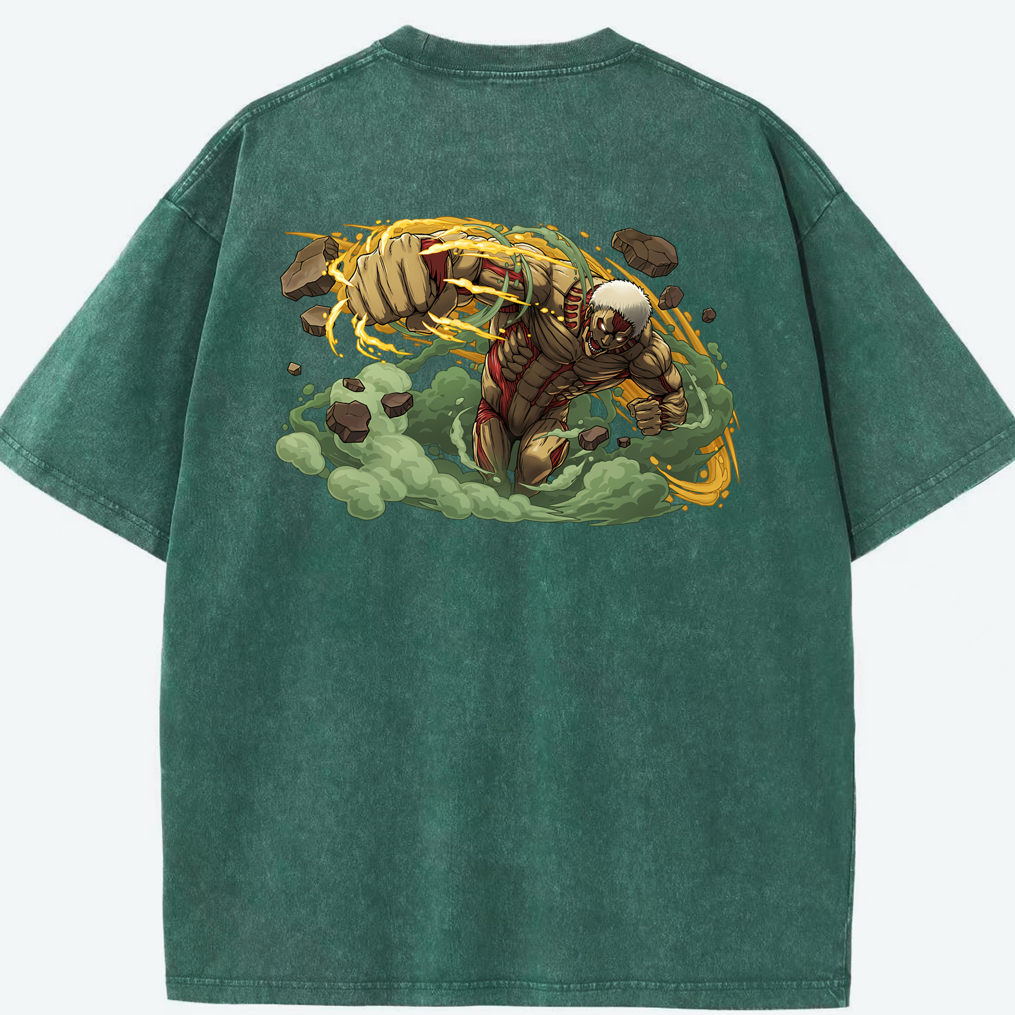 （画像用） 進撃の巨人 Attack on Titan 綿100% ヴィンテージ風 半袖Tシャツ（背面プリント）